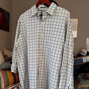 Lands End XXL (18-18.5) Men's  Plaid Twill Shirt